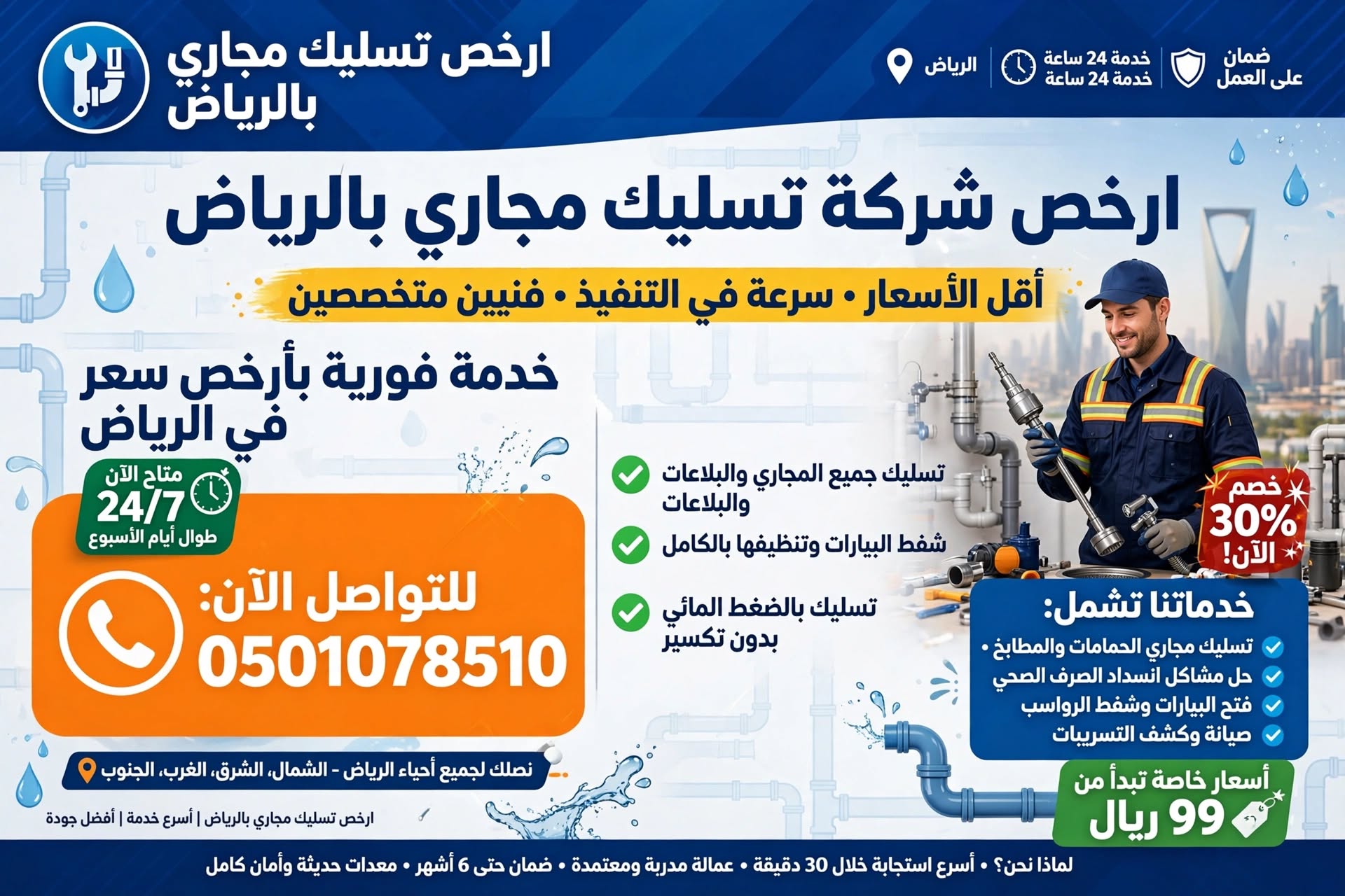 ارخص تسليك مجاري بالرياض